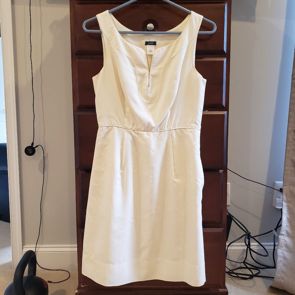 J Crew ivory silk sheath dress. Size 0